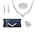 Χαμηλού Κόστους Τσαντάκια &amp; Βραδινές Τσάντες-Γυναικεία Τσάντα Φάκελος τσάντα βράδυ Βραδινή τσάντα Πολυεστέρας 5 Κομμάτια Πάρτι Αργίες Τεχνητό διαμάντι Αλυσίδα Συμπαγές Χρώμα Ασημί Μαύρο Σκούρο μπλε