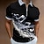 preiswerte 3D-Reißverschluss-Polo-3D-Druck Herren Brautkleider schlicht 3D Bedruckt Poloshirt Zip Polo Outdoor Strasse Freizeitskleidung Piqué-Poloshirt Kurzarm Umlegekragen Zip Polo-Shirts Schwarz Blau Sommer S M L Mikro-elastisch