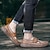 baratos Sandálias para Homem-Homens Sandálias Retro sapatos feitos à mão Sandálias fechadas Caminhada Casual Diário Praia Couro Confortável Velcro Sem Atacadores Preto Amarelo Azul Primavera Outono