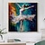 cheap People Paintings-Oil Painting Handmade Hand Painted Square Wall Art Impression Dancer Canvas Painting Home Decoration Decor Stretched Frame Ready to Hang