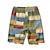 abordables Shorts imprimés pour hommes-Short de bain hawaïen pour hommes, bloc de couleurs, maillot de bain, cordon de serrage avec doublure en maille, taille élastique, tenue décontracté