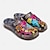 cheap Women&#039;s Sandals-Women&#039;s Sandals Slippers Clogs Retro Plus Size Hand-painted Outdoor Daily Beach Buckle Flower Wedge Round Toe Bohemia Vacation Vintage Walking Premium Leather Loafer Blue