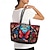 cheap Graphic Print Bags-Women&#039;s Tote Shoulder Bag Hobo Bag PU Leather Shopping Daily Holiday Zipper Print Large Capacity Waterproof Butterfly Red Blue Light Blue