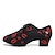 cheap Practice Dance Shoes-Women&#039;s Ballroom Dance Shoes Practice Trainning Dance Shoes Dance Shoes Training Indoor Practice Pattern / Print Split Sole Low Heel Closed Toe Lace-up Adults&#039; Black / Red Rainbow