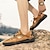 halpa Miesten sandaalit-Miesten Sandaalit Silmukka Käsintehdyt kengät Suljetut sandaalit Vaellus Kävely Vapaa-aika Rantatyyliä Päivittäin Synteettinen nahka Hengittävä Venyvä nauha Musta Ruskea Khaki Kesä Kevät