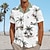 tanie Męska koszula hawajska-Achitektura Orzech kokosowy Moda Hawajskie Designerskie Męskie Koszula hawajska Koszula obozowa Koszula z grafiką Na zewnątrz Ulica Codzienny Lato Wiosna Kubański kołnierz Krótki rękaw Czarny Biały