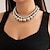 abordables Collares-Gargantillas Perla Artificial Mujer Moda Lujo Multi capa Boda Forma de Círculo Gargantillas Para Boda Fiesta
