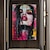 billige Portrætter-håndmaling kvinde ansigt portræt lærred maleri palet kniv ansigt olie maleri impasto væg billede til stue uden ramme