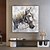 voordelige Schilderijen van dieren-olieverfschilderij handgemaakte handgeschilderde vierkante muurkunst abstract paard canvas schilderij huisdecoratie decor uitgerekt frame klaar om op te hangen