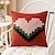 baratos Textured lance travesseiros-Capa de almofada decorativa de coração bordado, 1 peça, capa de almofada quadrada macia, fronha para quarto, sala de estar, sofá, cadeira