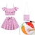 tanie Dzieci-strój kąpielowy dla dziewczynki z piłką plażową, różowy, czapka, strój kąpielowy dla dzieci, podwiązka z wysoką gumką, komplet dwuczęściowy
