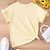 baratos T-shirts e blusas-Infantil Para Meninas Camisa Floral Casual Manga Curta Crewneck Diário 7-13 anos Verão Amarelo Rosa Azul