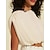 cheap Shirts,Tops &amp; Blouses-Women&#039;s Crop top Drawstring Sleeveless Satin Top Elegant Casual Work Spring Summer