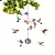 Χαμηλού Κόστους πουλιά στην πίσω αυλή και άγρια ζωή-τροφοδότης κολίβρι με κουδούνισμα, τροφοδότες κολιμπρί από φυσητό γυαλί για υπαίθρια κρεμάστρα, 6 σταθμοί σίτισης, μοναδική διακόσμηση κήπου, δώρα κολιμπρί