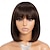 cheap Human Hair Capless Wigs-Short Bob Wigs Human Hair 8 Inch Glueless Wear and Go Bob Wig With Bangs Human Hair Wigs for Black Women Human Hair Brazilian Straight Hair None Lace Front Natural Black Wig
