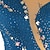abordables Patinage Artistique-Robe de Patinage Artistique Femme Fille Patinage Robes Bleu Patchwork Maille Haute élasticité Entraînement Compétition Tenue de Patinage Classique Cristal / Stras manche longue Patinage sur glace