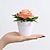 abordables Flores artificiales y floreros-Planta realista en maceta de rosas en miniatura.