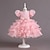 cheap Party Dresses-Kids Girls&#039; Party Dress Solid Color Short Sleeve Special Occasion Princess Polyester Party Dress Summer Spring 3-10 Years White Pink Wine