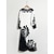 voordelige casual jurkje met print-maxi-jurk met satijnen bloemenboothals