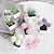 billige Kunstige blomster og vaser-sæt med 6 kunstige mini potteplanter - realistisk imiteret plantesæt til bolig- og kontorindretning