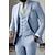cheap Suits-Sky Blue Sage Khaki Men&#039;s Prom Suits Wedding Prom Suits Solid Colored 3 Piece Formal Tailored Fit Single Breasted Two-button 2024