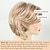 cheap Older Wigs-Short Ombre Blonde Wavy Bob Wigs for White Women Chin Length Blonde Highlight Bob Wig with Brown Roots Natural Looking Synthetic Daily Party Wig