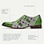 levne Pánské prémiové boty-pánské mnišské boty zelená brogue kůže italská celozrnná hovězí kůže protiskluzová magická pásková přezka