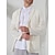 cheap Men&#039;s Jackets &amp; Coats-100% Linen Men&#039;s Linen Blazer Blazer Business Formal Evening Wedding Party Fashion Casual Spring &amp;  Fall Stripes Pocket Casual / Daily Single Breasted Blazer White Navy Blue Coffee