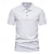 tanie klasyczna koszulka polo-Męskie Koszula golfowa polo golfowe Praca Codzienny Klapa Krótki rękaw Podstawowy Nowoczesny Geometryczny Guzik Wiosna i lato Regularny Czarny Biały Granatowy Khaki Koszula golfowa