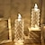 abordables Luces decorativas-Lámpara led de vela de simulación electrónica eid al-fitr, diseño de lugar para velas de cumpleaños y bodas, patrón de rosa, accesorio refractivo, 1 ud.