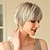 cheap Older Wigs-Pixie Cut Short Wig Synthetic Wig Straight With Bangs Wig Short Blonde Synthetic Hair Women&#039;s Blonde Ash Blonde Brown