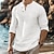 billiga Linneskjortor-herrskjorta fritidsskjorta sommarskjorta strandskjorta vit blå khaki långärmad enkel bandkrage vår &amp; sommar casual dagliga kläder kläder ficka