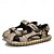 voordelige Herensandalen-Voor heren Sandalen Retro Wandelen Casual Dagelijks Leer Comfortabel Korte laarsjes / Enkellaarsjes Leegloper Zwart Geel Khaki Lente Herfst