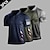 cheap Multipack-Multi Packs 3pcs Men&#039;s Lapel Short Sleeves Navy Blue+Army Green+Grey Button Up Polos Golf Shirt Golf Polo National Flag Daily Wear Vacation Polyester Spring &amp; Summer