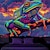 cheap Blacklight Tapestries-Creepy Frog Animal Blacklight Tapestry UV Reactive Glow in the Dark Trippy Misty Nature Landscape Hanging Tapestry Wall Art Mural for Living Room Bedroom