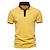 tanie klasyczna koszulka polo-Męskie Koszula golfowa polo golfowe Praca Codzienny Klapa Krótki rękaw Podstawowy Nowoczesny Kolorowy blok Niejednolita całość Guzik Wiosna i lato Regularny Ciemnoszary Wino Biały Żółty Niebieski