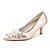 abordables Chaussures de mariée-Femme Chaussures de mariage Cadeaux de Saint-Valentin Chaussures blanches Mariage Soirée Saint Valentin Chaussures de mariée Strass Fleur de satin Billes Talon Bas Bout pointu Elégant Mode Luxueux