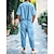 cheap Linen Pants-Men&#039;s Linen Pants Trousers Summer Pants Jumpsuit With Belt Front Pocket Pleats Plain Comfort Breathable Full Length Casual Daily Holiday Fashion Basic White Blue Micro-elastic