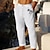 cheap Linen Pants-Men&#039;s Linen Pants Trousers Summer Pants Beach Pants Pocket Drawstring Elastic Waist Coconut Tree Comfort Breathable Daily Holiday Vacation Hawaiian Boho White Green