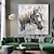 voordelige Schilderijen van dieren-olieverfschilderij handgemaakte handgeschilderde vierkante muurkunst abstract paard canvas schilderij huisdecoratie decor uitgerekt frame klaar om op te hangen