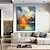 cheap Landscape Paintings-Handmade Colorful Mountain Abstract Landscape Nature Sunrise Cloudy View Scenery Wall Art Home Decor For Living Room No Frame
