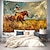 abordables paysage tapisserie-Western vache homme désert suspendu tapisserie mur art grande tapisserie décor mural photographie toile de fond couverture rideau maison chambre salon décoration