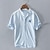 economico Camicie di lino-Per uomo Camicia camicia di lino Maglietta informale Camicia di cotone Bianco Blu marino Azzurro Manica corta Tartaruga A fascia Estate Strada Hawaiano Abbigliamento