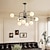 baratos Luzes pendentes-Lustre sputnik com 8 luzes, luminária pendente preta de meados do século com abajur de vidro globo, luminária de teto moderna para cozinha, sala de jantar, sala de estar
