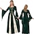 billige Kjole-Kostymer i middelalderstil Renessanse Keltisk kjole Fantasy kostyme Trollmann / heks Elven Kostyme Dame Keltisk fantasi Royal Halloween Karneval Maskerade LARP Voksen Kjole Hodeplagg