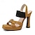 cheap Women&#039;s Heels-Women&#039;s Heels Platform Sandals Party Buckle Chunky Heel Square Toe Elegant Vintage PU Loafer Black Yellow Pink