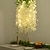 tanie Taśmy świetlne LED-12 szt. Białe wisteria wiszące kwiaty z bajkowymi światłami led, sztuczna wisząca girlanda wisteria na wesele dekoracje ścienne w tle domu