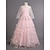 olcso Alkalmi ruhák-Gyerekek Lány Party ruha Virág Háromnegyedes Keresztelő ruha Hercegnő Poliészter Csipke Nyár Tavasz Ősz 4-13 év Arcpír rózsaszín