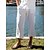 cheap Linen Pants-Men&#039;s Linen Pants Trousers Summer Pants Cropped Pants Beach Pants Drawstring Multi Pocket Plain Breathable Ankle-Length Outdoor Beach Hawaiian Casual White Green