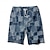 preiswerte Bedruckte Shorts für Männer-Herren-Boardshorts mit Farbblock-Print, Hawaii-Shorts, Badehose, Kordelzug mit Netzfutter, elastischer Bund, Urlaub, Strandkleidung